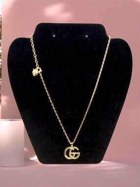 Gucci Gold GG Logo Necklace